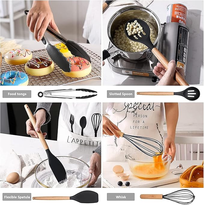 Esenciales de cocina de silicona de 14 piezas
