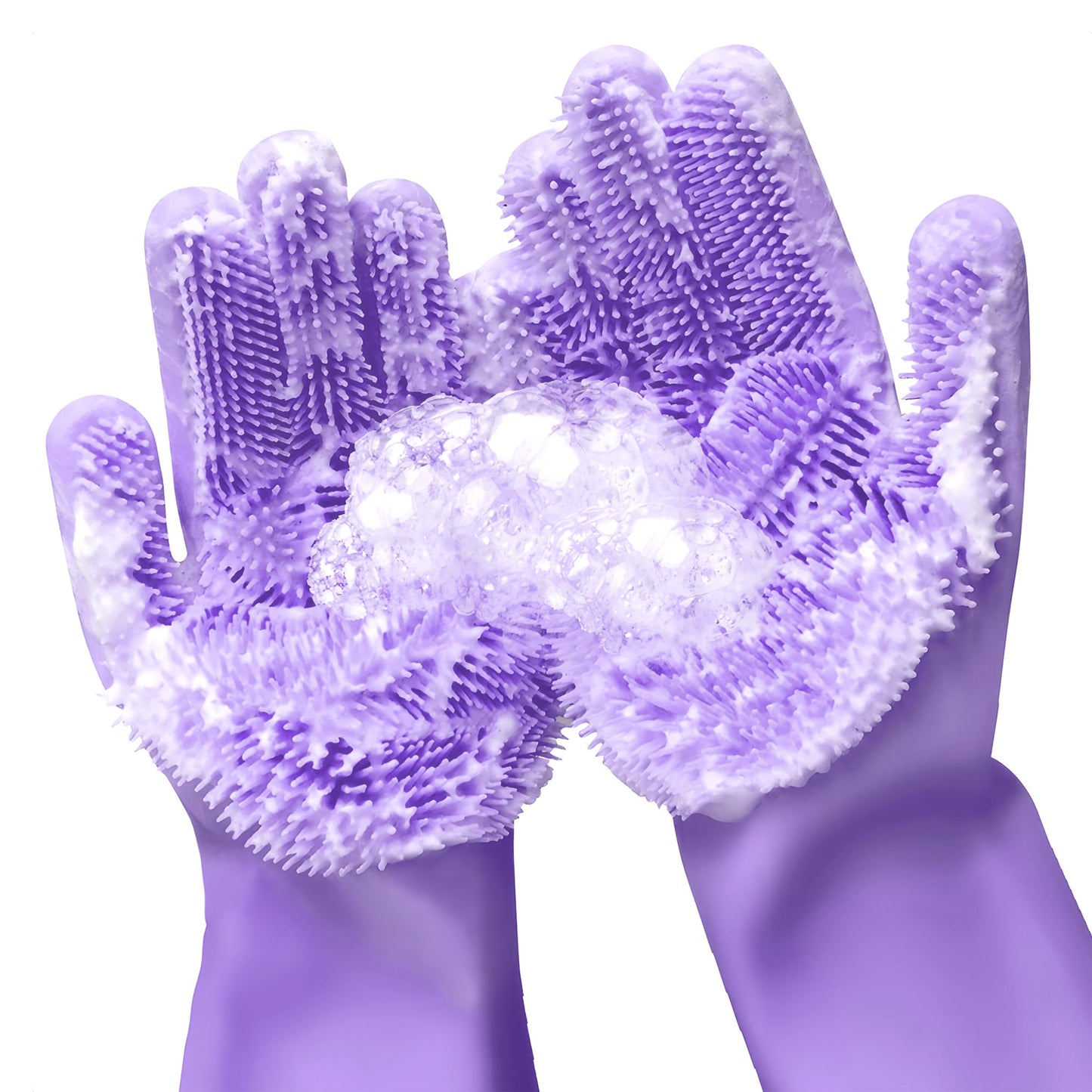 Purple Silicone Scrubbing Gloves