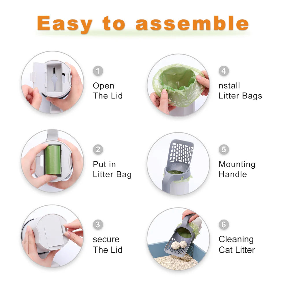 Easy-Clean Kitty Litter Scoop Duo