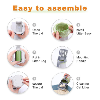 Easy-Clean Kitty Litter Scoop Duo