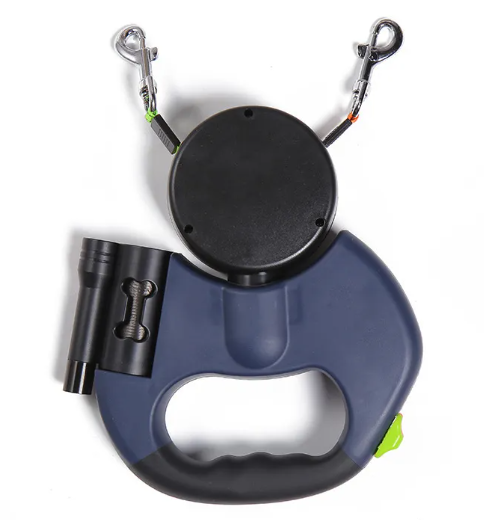 Lighted Retractable Dual Dog Leash