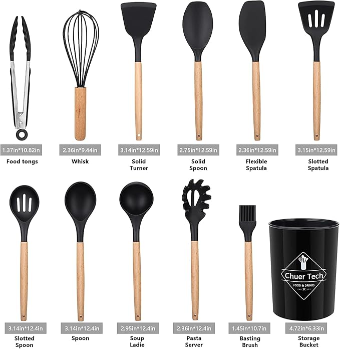 Esenciales de cocina de silicona de 14 piezas