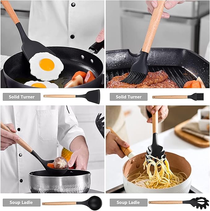 Esenciales de cocina de silicona de 14 piezas