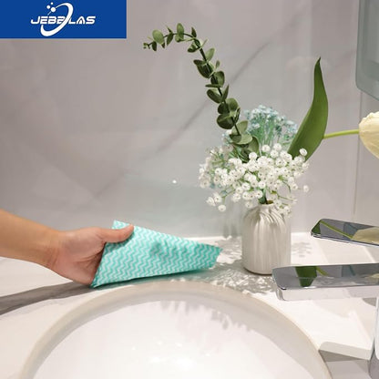 JEBBLAS Paquete de 100 Toallas de Limpieza Reutilizables Verdes