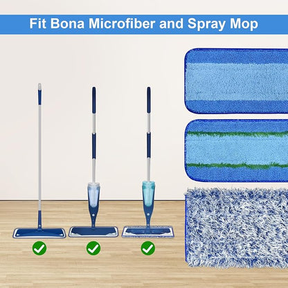 FURCIELOS Paquete de 8 almohadillas de microfibra universales para mopa Bona