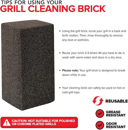 Ladrillo de limpieza de parrilla Stock Your Home (paquete de 4) - Ladrillo de limpieza de parrilla de alta resistencia - Ladrillo de piedra pómez para tapas planas y planchas - Limpiador de planchas Blackstone - Limpiador de parrillas que no raya