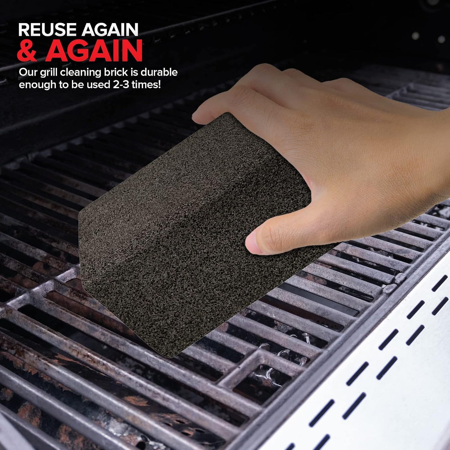 Ladrillo de limpieza de parrilla Stock Your Home (paquete de 4) - Ladrillo de limpieza de parrilla de alta resistencia - Ladrillo de piedra pómez para tapas planas y planchas - Limpiador de planchas Blackstone - Limpiador de parrillas que no raya