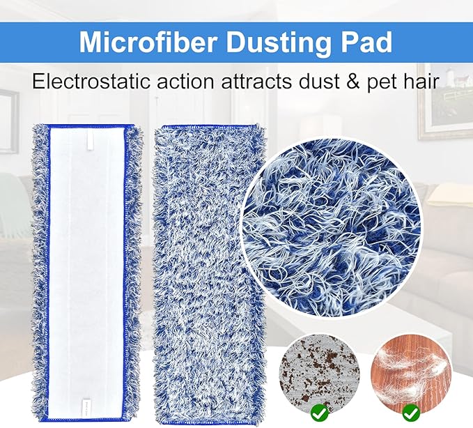 FURCIELOS Paquete de 8 almohadillas de microfibra universales para mopa Bona