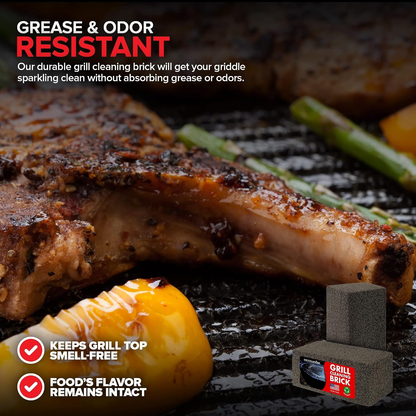 Ladrillo de limpieza de parrilla Stock Your Home (paquete de 4) - Ladrillo de limpieza de parrilla de alta resistencia - Ladrillo de piedra pómez para tapas planas y planchas - Limpiador de planchas Blackstone - Limpiador de parrillas que no raya