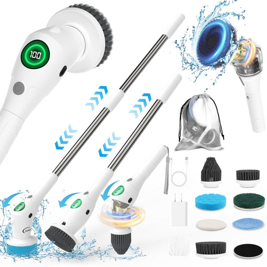 CLENZO 9-in-1 Spin Scrub Pro with USB-C Charging